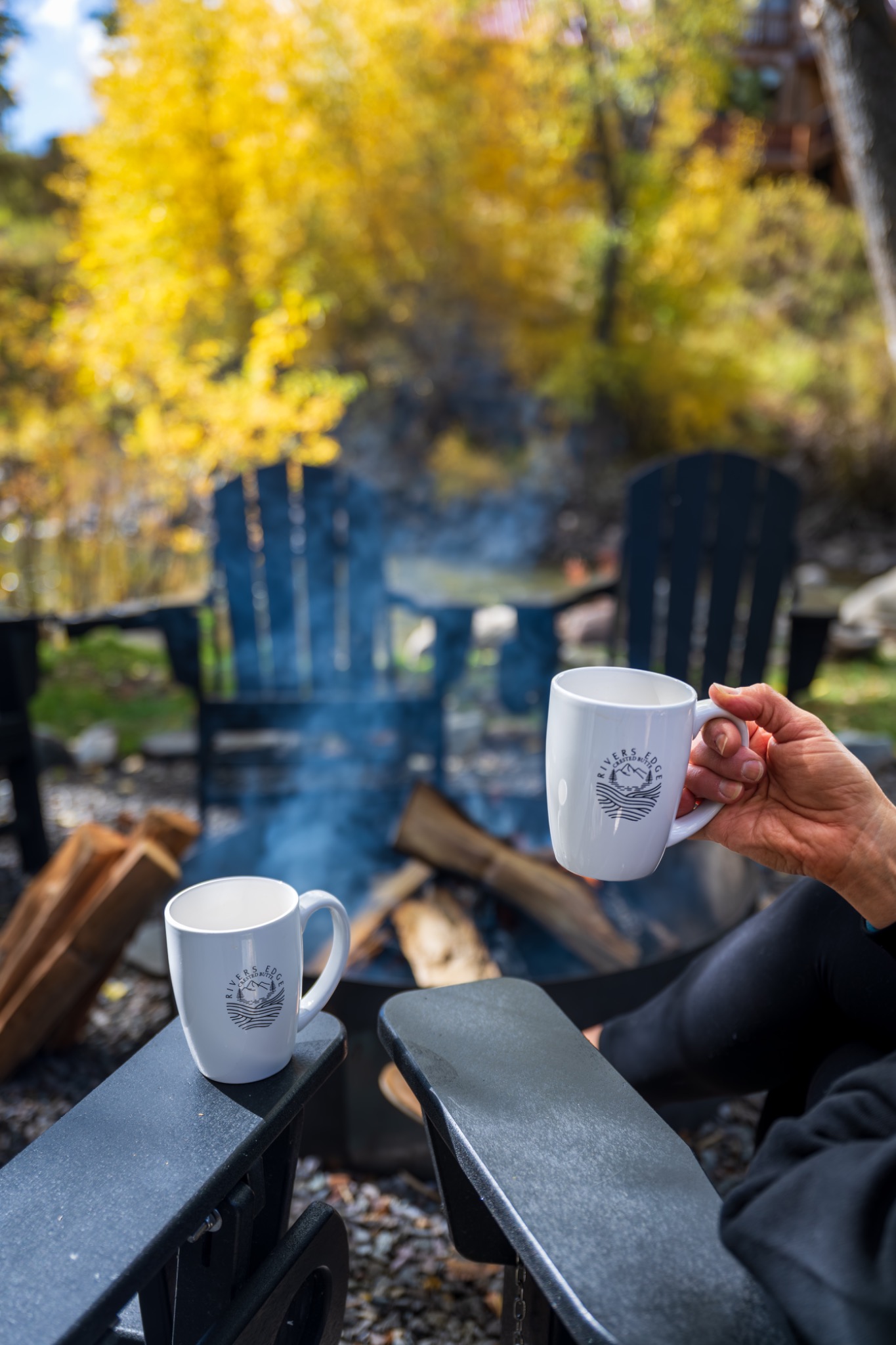 Morning coffee by the fire pit